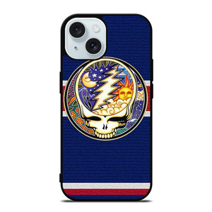 GRATEFUL DEAD BAND SKULL LOGO MOON AND SUN iPhone 15 Case Cover