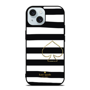 KATE SPADE NEW YORK BLACK STRIPES iPhone 15 Case Cover