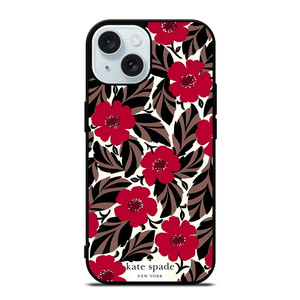 KATE SPADE NEW YORK LOGO RED ROSES iPhone 15 Case Cover