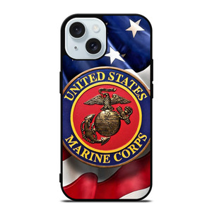 UNITED STATES US MARINE CORPS LOGO FLAG iPhone 15 Case Cover