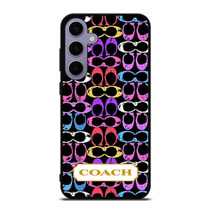 COACH NEW YORK COLORFULL BLACK PATTERN EMBLEM Samsung Galaxy S24 Plus Case Cover