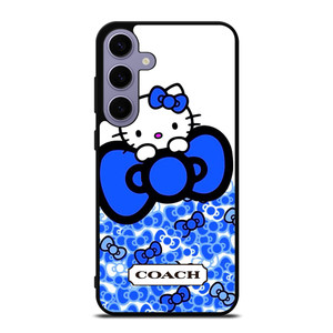 COACH NEW YORK LOGO HELLO KITTY BLUE TIE BOW Samsung Galaxy S24 Plus Case Cover