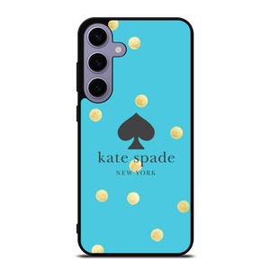 KATE SPADE NEW YORK LOGO BLUE GOLDEN POLKADOTS Samsung Galaxy S24 Plus Case Cover