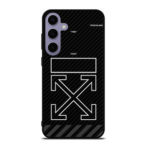 OFF WHITE LOGO TIME DATE CARBON Samsung Galaxy S24 Plus Case Cover