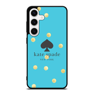 KATE SPADE NEW YORK LOGO BLUE GOLDEN POLKADOTS Samsung Galaxy S24 Case Cover