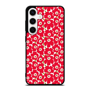 MARIMEKO PATTERN RED POPPY FLOWER Samsung Galaxy S24 Case Cover
