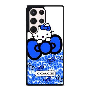 COACH NEW YORK LOGO HELLO KITTY BLUE TIE BOW Samsung Galaxy S23 Ultra Case Cover