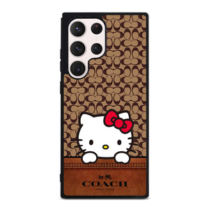 COACH NEW YORK LOGO HELLO KITTY BROWN Samsung Galaxy S23 Ultra Case Cover