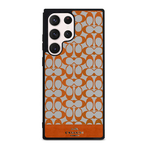 COACH NEW YORK LOGO PATTERN ORANGE EMBLEM Samsung Galaxy S23 Ultra Case Cover