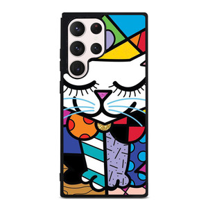 ROMERO BRITTO SERENE CAT ART Samsung Galaxy S23 Ultra Case Cover ROMERO BRITTO SERENE CAT ART Samsung Galaxy S23 Ultra Case Cover