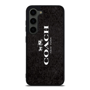 COACH NEW YORK LOGO ON BLACK FABRIC Samsung Galaxy S23 Plus Case Cover