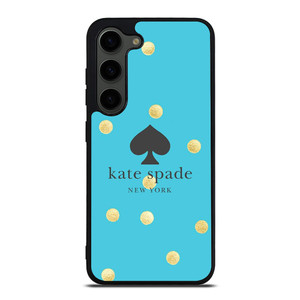 KATE SPADE NEW YORK LOGO BLUE GOLDEN POLKADOTS Samsung Galaxy S23 Plus Case Cover