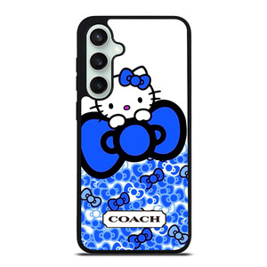 COACH NEW YORK LOGO HELLO KITTY BLUE TIE BOW Samsung Galaxy S23 FE Case Cover