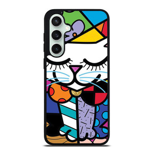 ROMERO BRITTO SERENE CAT ART Samsung Galaxy S23 FE Case Cover ROMERO BRITTO SERENE CAT ART Samsung Galaxy S23 FE Case Cover