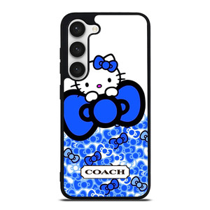 COACH NEW YORK LOGO HELLO KITTY BLUE TIE BOW Samsung Galaxy S23 Case Cover