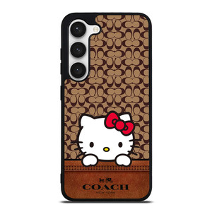 COACH NEW YORK LOGO HELLO KITTY BROWN Samsung Galaxy S23 Case Cover