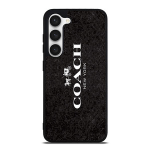 COACH NEW YORK LOGO ON BLACK FABRIC Samsung Galaxy S23 Case Cover