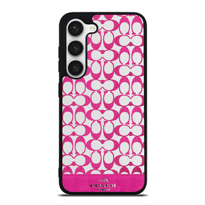 COACH NEW YORK LOGO PATTERN PINK EMBLEM Samsung Galaxy S23 Case Cover