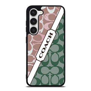 COACH NEW YORK LOGO PINK GREEN PATTERN ICON Samsung Galaxy S23 Case Cover