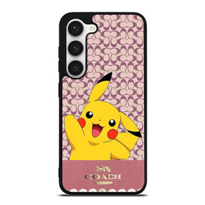 COACH NEW YORK LOGO PINK X PIKACHU POKEMON Samsung Galaxy S23 Case Cover