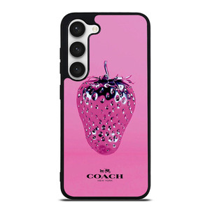COACH NEW YORK LOGO SILVER STRAWBERRY ICON Samsung Galaxy S23 Case Cover