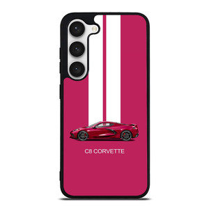 CORVETTE CAR C8 PINK Samsung Galaxy S23 Case Cover CORVETTE CAR C8 PINK Samsung Galaxy S23 Case Cover