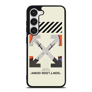 OFF WHITE KAWS LOGO DONT LOOK DOWN Samsung Galaxy S23 Case Cover