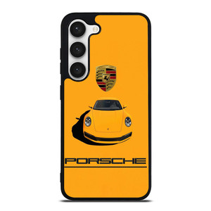 PORSCHE CAR LOGO YELLOW Samsung Galaxy S23 Case Cover PORSCHE CAR LOGO YELLOW Samsung Galaxy S23 Case Cover