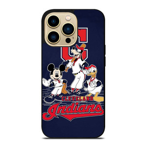 CLEVELAND INDIANS BASEBALL DISNEY MICKEY DONALD GOOFY iPhone 14 Pro Max Case Cover