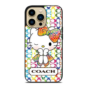 COACH NEW YORK LOGO CUTE HELLO KITTY iPhone 14 Pro Max Case Cover