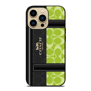 COACH NEW YORK LOGO GREEN BAG iPhone 14 Pro Max Case Cover