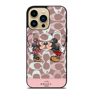 COACH NEW YORK LOGO MICKEY MINNIE MOUSE DISNEY KISS iPhone 14 Pro Max Case Cover