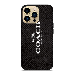 COACH NEW YORK LOGO ON BLACK FABRIC iPhone 14 Pro Max Case Cover COACH NEW YORK LOGO ON BLACK FABRIC iPhone 14 Pro Max Case Cover