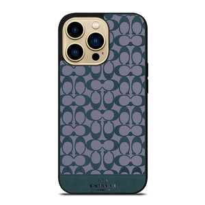 COACH NEW YORK LOGO PATTERN GREEN EMBLEM iPhone 14 Pro Max Case Cover