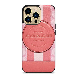 COACH NEW YORK LOGO PINK WALLET iPhone 14 Pro Max Case Cover