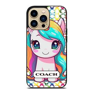 COACH NEW YORK LOGO PRETTY UNICORN iPhone 14 Pro Max Case Cover
