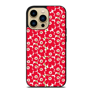 MARIMEKO PATTERN RED POPPY FLOWER iPhone 14 Pro Max Case Cover