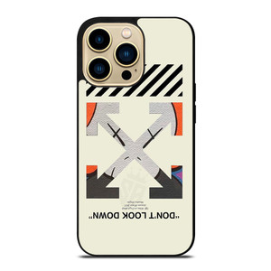 OFF WHITE KAWS LOGO DONT LOOK DOWN iPhone 14 Pro Max Case Cover