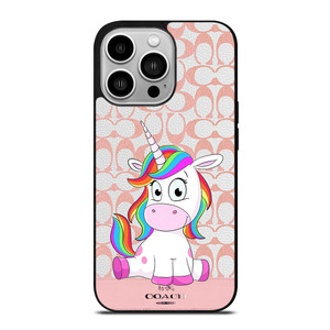 COACH NEW YORK LOGO CUTE UNICORN iPhone 14 Pro Case Cover