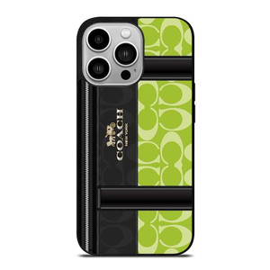 COACH NEW YORK LOGO GREEN BAG iPhone 14 Pro Case Cover