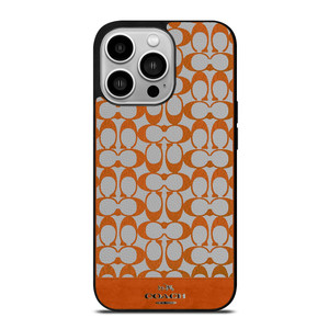 COACH NEW YORK LOGO PATTERN ORANGE EMBLEM iPhone 14 Pro Case Cover
