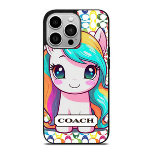 COACH NEW YORK LOGO PRETTY UNICORN iPhone 14 Pro Case Cover