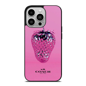 COACH NEW YORK LOGO SILVER STRAWBERRY ICON iPhone 14 Pro Case Cover