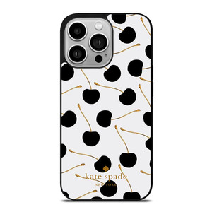 KATE SPADE NEW YORK LOGO BLACK CHERRIES iPhone 14 Pro Case Cover