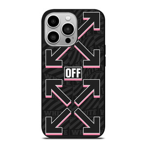 OFF WHITE LOGO BLACK PINK iPhone 14 Pro Case Cover