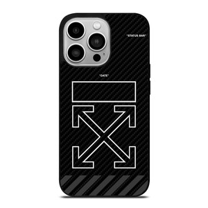 OFF WHITE LOGO TIME DATE CARBON iPhone 14 Pro Case Cover