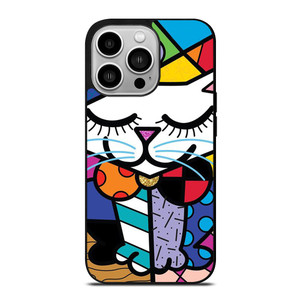 ROMERO BRITTO SERENE CAT ART iPhone 14 Pro Case Cover ROMERO BRITTO SERENE CAT ART iPhone 14 Pro Case Cover