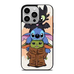 TOOTHLESS STITCH BABY YODA CUTE CARTOON iPhone 14 Pro Case Cover TOOTHLESS STITCH BABY YODA CUTE CARTOON iPhone 14 Pro Case Cover