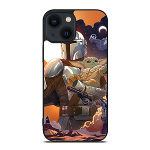 BABY YODA AND MANDALORIAN STAR WARS iPhone 14 Plus Case Cover BABY YODA AND MANDALORIAN STAR WARS iPhone 14 Plus Case Cover