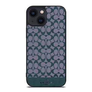 COACH NEW YORK LOGO PATTERN GREEN EMBLEM iPhone 14 Plus Case Cover